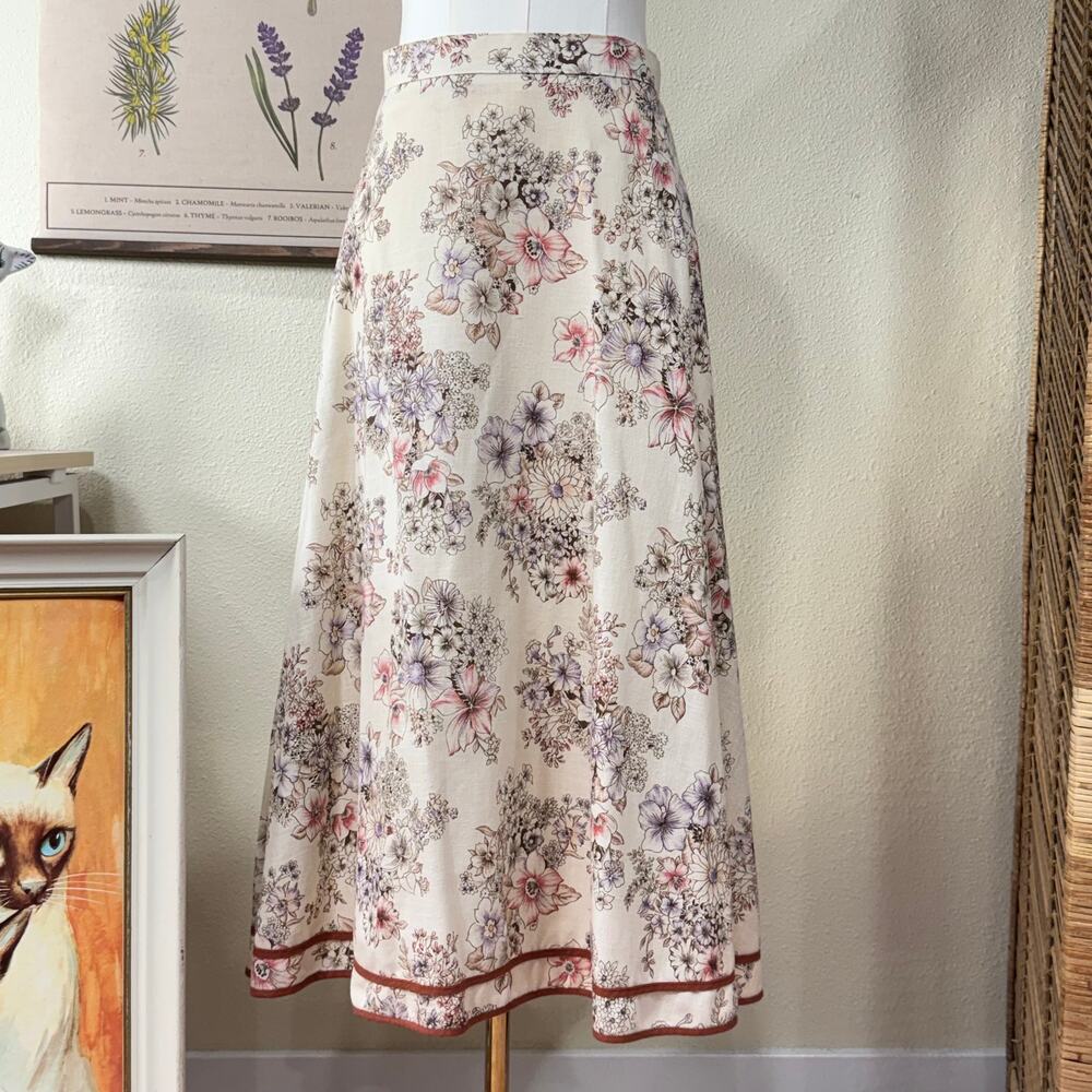 Vintage Floral Midi Skirt Cottage Coquette Dolly Femme Romantic Himekaji S 4
